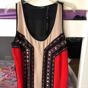 Ark & Co silky beaded tank top, NWT- size L